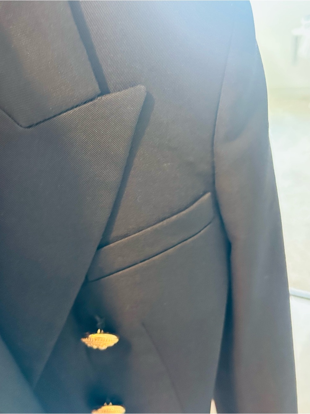 Balmain Black Double-Breasted Blazer with Gold Buttons size 34 (xxs-xs) - Picture 7 of 15
